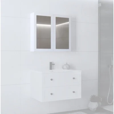 Wall cabinet with mirror TORETO 70x80/2D, white